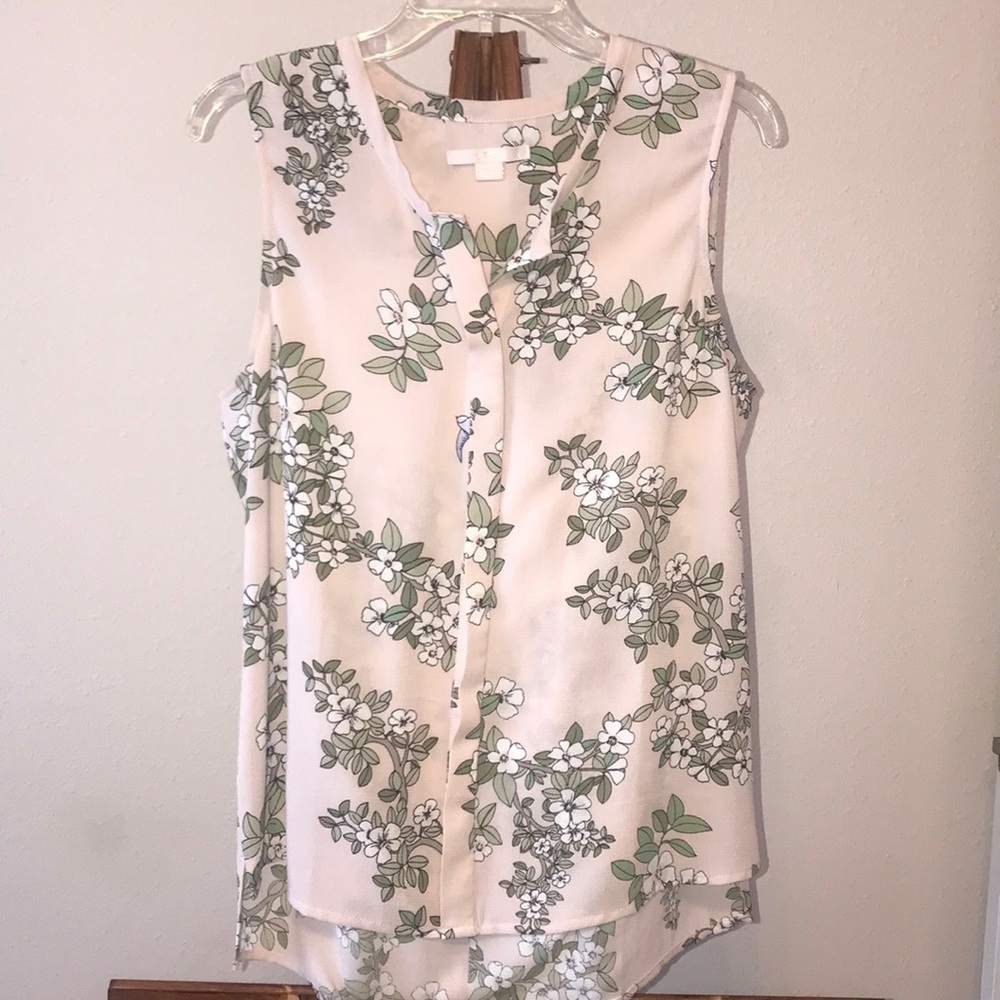 C&E floral sleeveless blouse size L